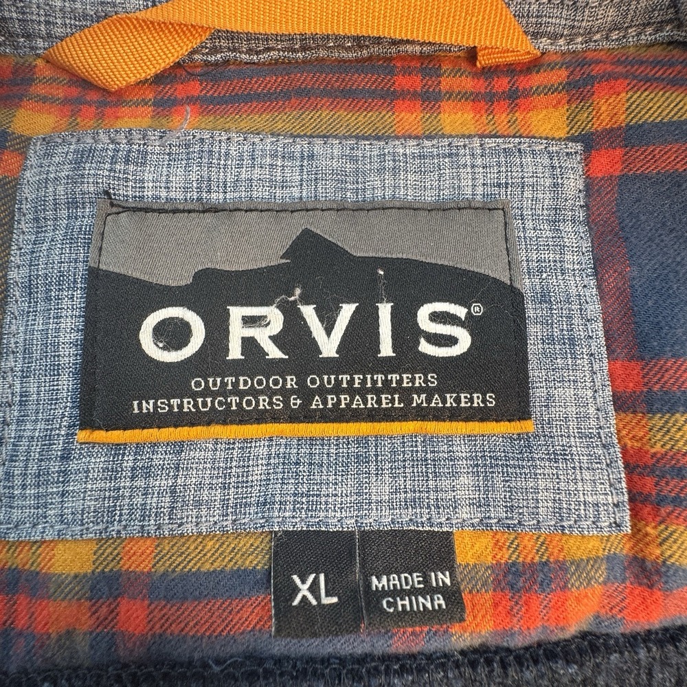 Orvis Mens XL Navy Knit Jacket Recycled Polyester 3 Pockets Full Snap Close - Picture 4 of 13